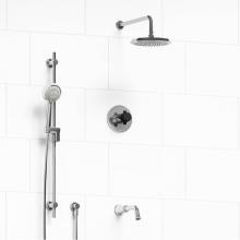 Riobel KIT#1345MMRDXCBK-SPEX - Type T/P (thermostatic/pressure balance) 1/2'' coaxial 3-way system with hand shower rai