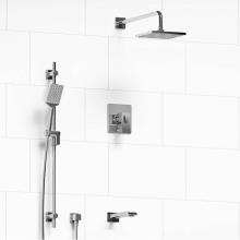 Riobel KIT#1345ZOTQC - Type T/P (thermostatic/pressure balance) 1/2'' coaxial 3-way system with hand shower rai