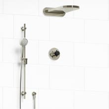 Riobel KIT#2745MMRD+PNBK-EX - Type T/P (thermostatic/pressure balance) 1/2'' coaxial 3-way system with hand shower rai