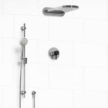 Riobel KIT#2745MMRDLCBK - Type T/P (thermostatic/pressure balance) 1/2'' coaxial 3-way system with hand shower rai