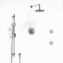 Riobel KIT#3545MMRD+C-SPEX - Type T/P (thermostatic/pressure balance) 1/2'' coaxial 3-way system, hand shower rail, e