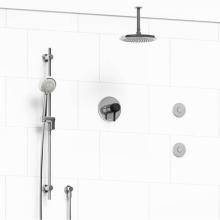 Riobel KIT#3545MMRDLCBK-6-SPEX - Type T/P (thermostatic/pressure balance) 1/2'' coaxial 3-way system, hand shower rail, e