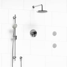 Riobel KIT#3545MMRDLCBK-EX - Type T/P (thermostatic/pressure balance) 1/2'' coaxial 3-way system, hand shower rail, e