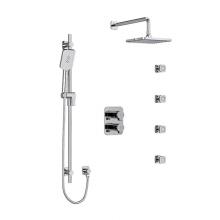 Riobel KIT#446FRC - Type T/P (thermostatic/pressure balance) double coaxial system with hand shower rail, 4 body jets