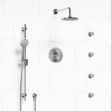 Riobel KIT#446PATMC - Type T/P (thermostatic/pressure balance) double coaxial system with hand shower rail, 4 body jets