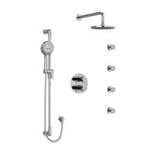 Riobel KIT#446PBC - Type T/P (thermostatic/pressure balance) double coaxial system with hand shower rail, 4 body jets