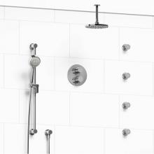 Riobel KIT#446SYTMC-6 - Type T/P (thermostatic/pressure balance) double coaxial system with hand shower rail, 4 body jets