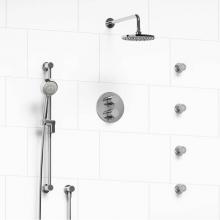 Riobel KIT#446SYTMC - Type T/P (thermostatic/pressure balance) double coaxial system with hand shower rail, 4 body jets