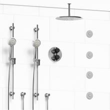 Riobel KIT#783MMRD+CBK-6 - Type T/P (thermostatic/pressure balance) 3/4'' double coaxial system with 2 hand shower
