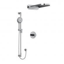 Riobel KIT2745PBC - Type T/P (thermostatic/pressure balance) 1/2'' coaxial 3-way system with hand shower rai