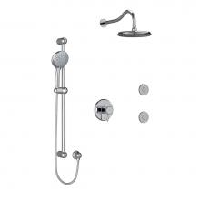 Riobel KIT3545RTC-6-SPEX - Type T/P (thermostatic/pressure balance) 1/2'' coaxial 3-way system, hand shower rail, e