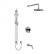 Riobel KIT1345MMRDJCBK - Type T/P (thermostatic/pressure balance) 1/2'' coaxial 3-way system with hand shower rai