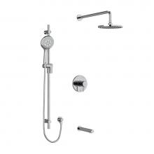 Riobel KIT1345PATMC - Type T/P (thermostatic/pressure balance) 1/2'' coaxial 3-way system with hand shower rai