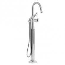 Riobel MMRD39+C-SPEX - 2-way Type T (thermostatic) coaxial floor-mount tub filler with hand shower