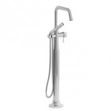 Riobel MMSQ39LC-EX - 2-way Type T (thermostatic) coaxial floor-mount tub filler with hand shower