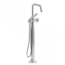 Riobel MMSQ39XC - 2-way Type T (thermostatic) coaxial floor-mount tub filler with hand shower