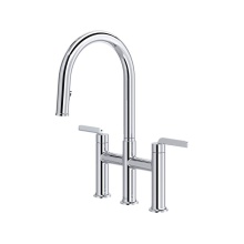 Riobel AU400C - Authentica™ Bridge Pull-Down Kitchen Faucet With C-Spout