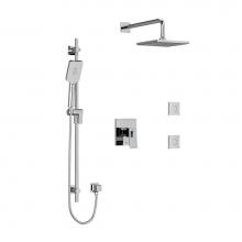 Riobel KIT3545ZOTQC-6 - Type T/P (thermostatic/pressure balance) 1/2'' coaxial 3-way system, hand shower rail, e