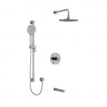 Riobel KIT1345C-EX - Type T/P (thermostatic/pressure balance) 1/2'' coaxial 3-way system with hand shower rai