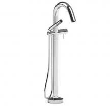 Riobel PA39C-SPEX - 2-way Type T (thermostatic) coaxial floor-mount tub filler with hand shower