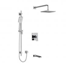 Riobel KIT1345ZOTQC - Type T/P (thermostatic/pressure balance) 1/2'' coaxial 3-way system with hand shower rai