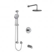 Riobel KIT1345GN+C - Type T/P (thermostatic/pressure balance) 1/2'' coaxial 3-way system with hand shower rai