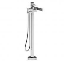 Riobel PX39C-SPEX - 2-way Type T (thermostatic) coaxial floor-mount tub filler with hand shower