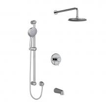 Riobel KIT1345GNC-6 - Type T/P (thermostatic/pressure balance) 1/2'' coaxial 3-way system with hand shower rai