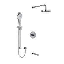 Riobel KIT1345RUTM+KNC-EX - Type T/P (thermostatic/pressure balance) 1/2'' coaxial 3-way system with hand shower rai