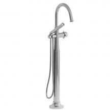Riobel MMRD39KC - 2-way Type T (thermostatic) coaxial floor-mount tub filler with handshower