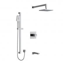 Riobel KIT1345RFC-EX - Type T/P (thermostatic/pressure balance) 1/2'' coaxial 3-way system with hand shower rai