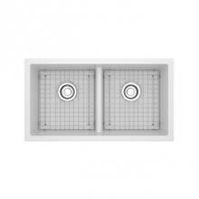 Riobel FAUM3318LDWH - Fonsa™ 33'' Double Bowl Undermount Quartz Kitchen Sink