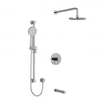 Riobel KIT1345SYTMC-6-SPEX - Type T/P (thermostatic/pressure balance) 1/2'' coaxial 3-way system with hand shower rai