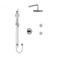 Riobel KIT3545MMRDLCBK-6-SPEX - Type T/P (thermostatic/pressure balance) 1/2'' coaxial 3-way system, hand shower rail, e