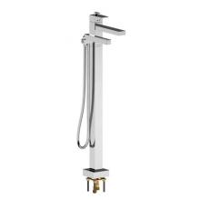 Riobel US39C-EX - 2-way Type T (thermostatic) coaxial floor-mount tub filler with hand shower