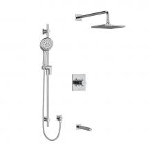 Riobel KIT1345PATQ+C-EX - Type T/P (thermostatic/pressure balance) 1/2'' coaxial 3-way system with hand shower rai