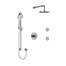 Riobel KIT3545RUTM+KNC-SPEX - Type T/P (thermostatic/pressure balance) 1/2'' coaxial 3-way system, hand shower rail, e