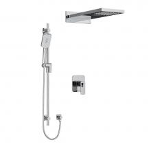 Riobel KIT2745EQC-SPEX - Type T/P (thermostatic/pressure balance) 1/2'' coaxial 3-way system with hand shower rai