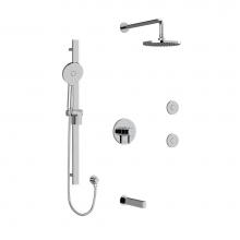 Riobel KIT3545PXTMC-6 - Type T/P (thermostatic/pressure balance) 1/2'' coaxial 3-way system, hand shower rail, e