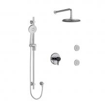Riobel KIT3545MMRDLCBK - Type T/P (thermostatic/pressure balance) 1/2'' coaxial 3-way system, hand shower rail, e