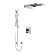 Riobel KIT2745ZOTQC - Type T/P (thermostatic/pressure balance) 1/2'' coaxial 3-way system with hand shower rai