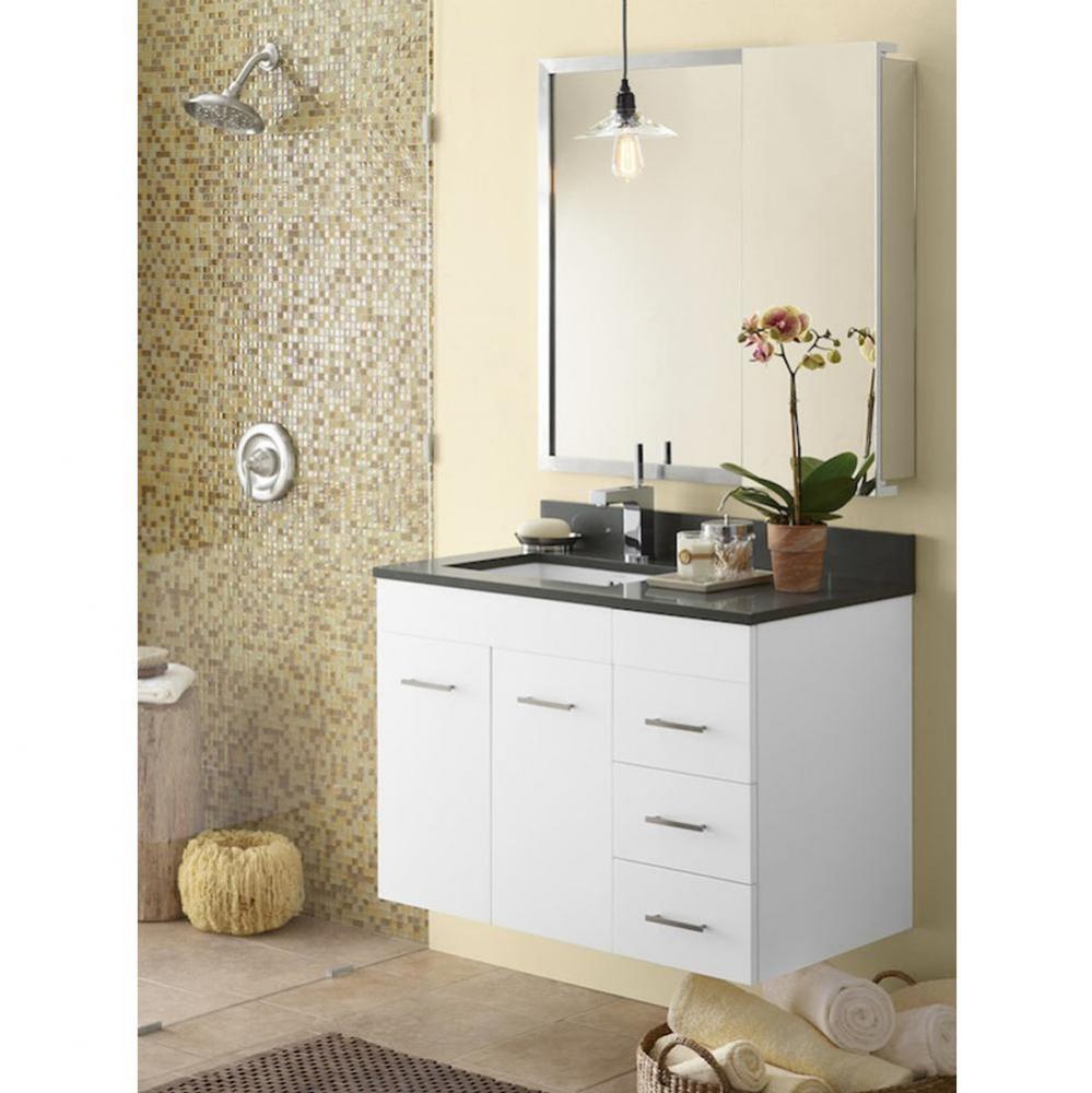 23'' Bella Wall Mount Bathroom Vanity Base Cabinet in White