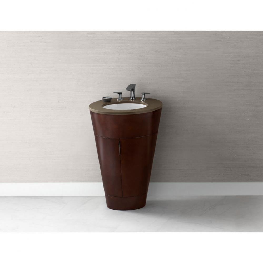 23'' Leonie Oval Bathroom Vanity Base Cabinet in Dark Cherry