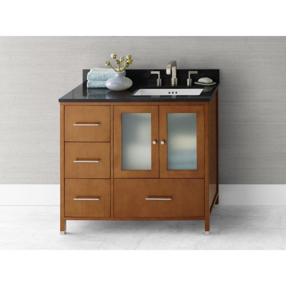 36'' Juno Bathroom Vanity Cabinet Base in Dark Cherry - Doors on Right