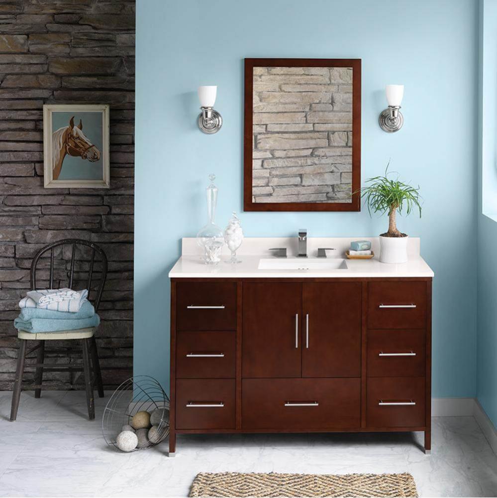 48'' Juno Bathroom Vanity Cabinet Base in Dark Cherry