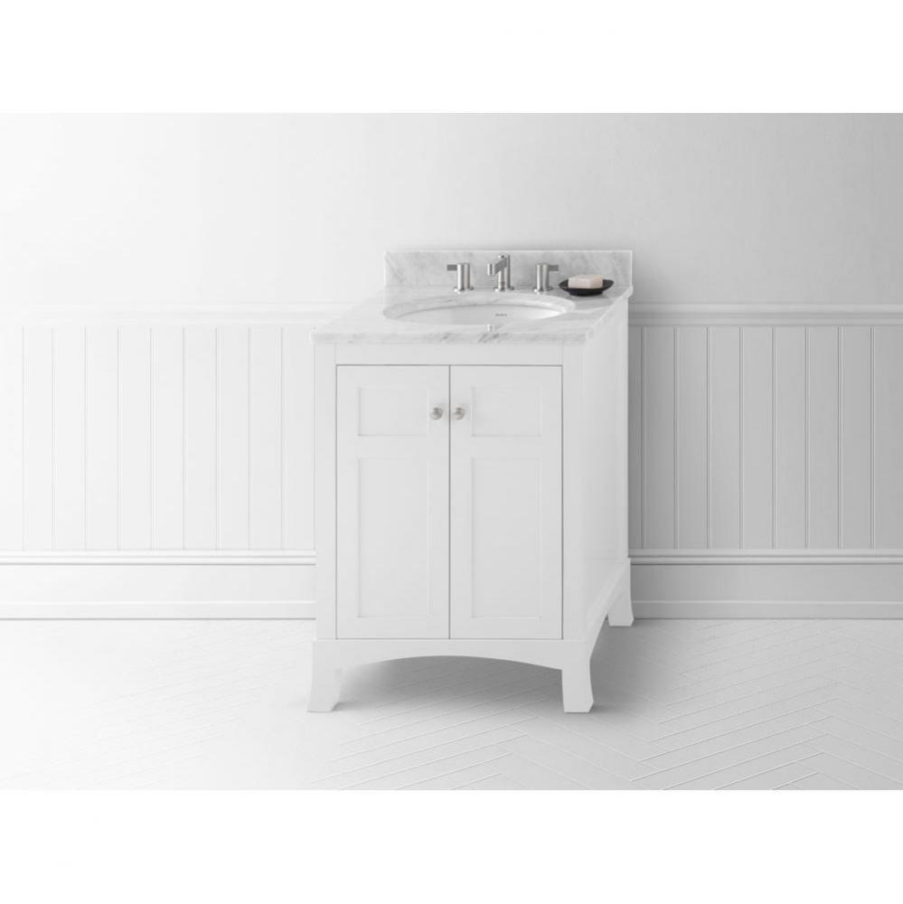 24'' Briella  Bathroom Vanity Cabinet Base with Flared Leg in White