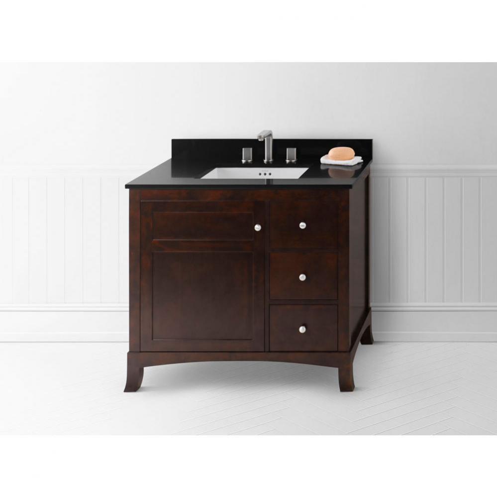 36'' Briella Bathroom Vanity Cabinet Base with Flared Leg in Vintage Walnut - Door on Le