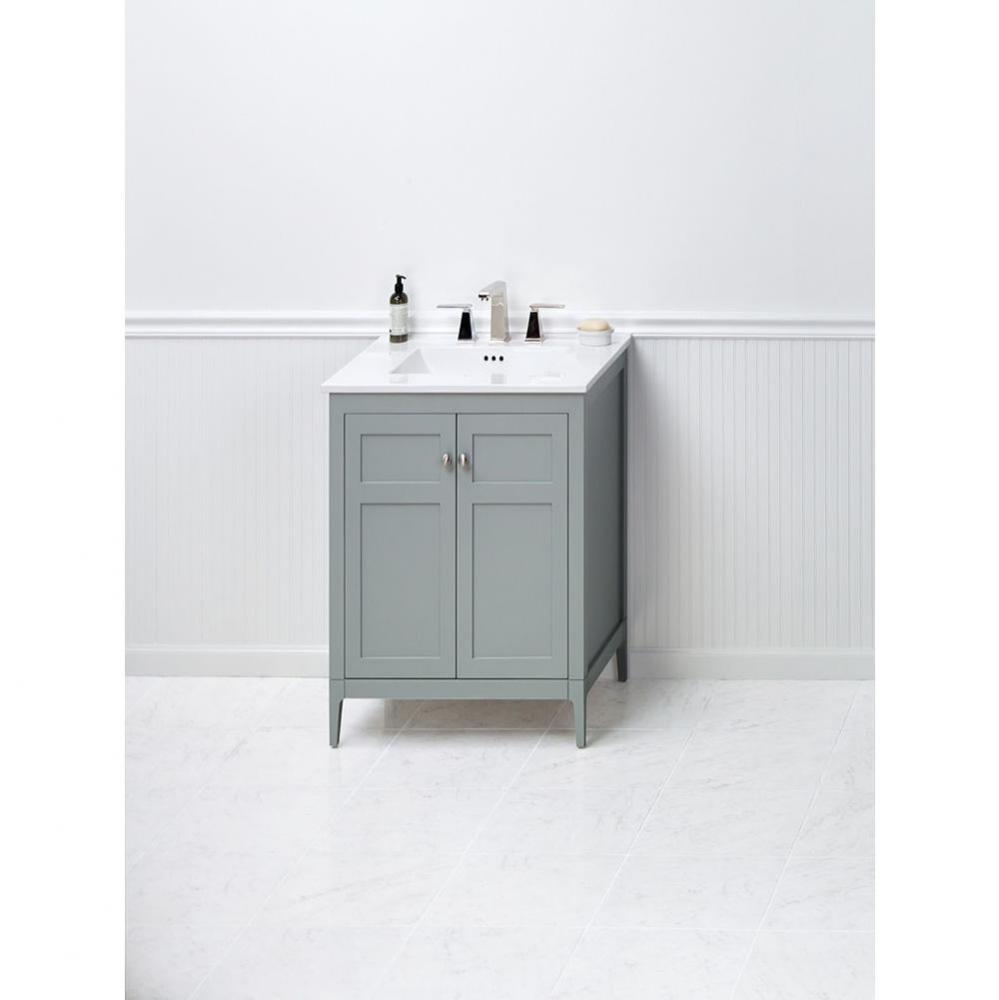 24'' Briella  Bathroom Vanity Cabinet Base with Tapered Leg in Ocean Gray