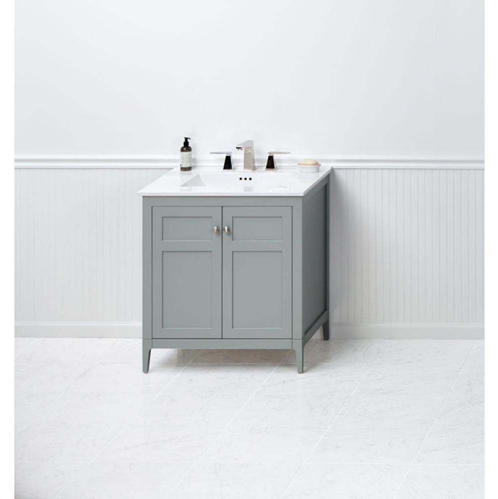 30'' Briella Bathroom Vanity Cabinet Base with Tapered Leg in Ocean Gray