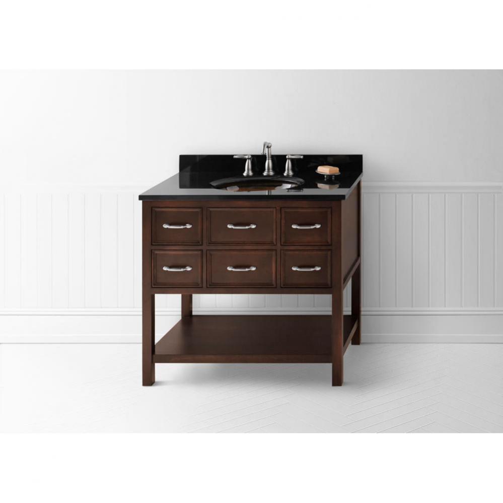 36'' Newcastle Bathroom Vanity Cabinet Base in Café Walnut